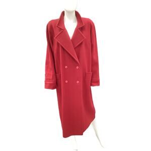 A. Sachs For Perlette Coat Women’s SZ XL Union Made Buttons Pockets Red Gorgeous